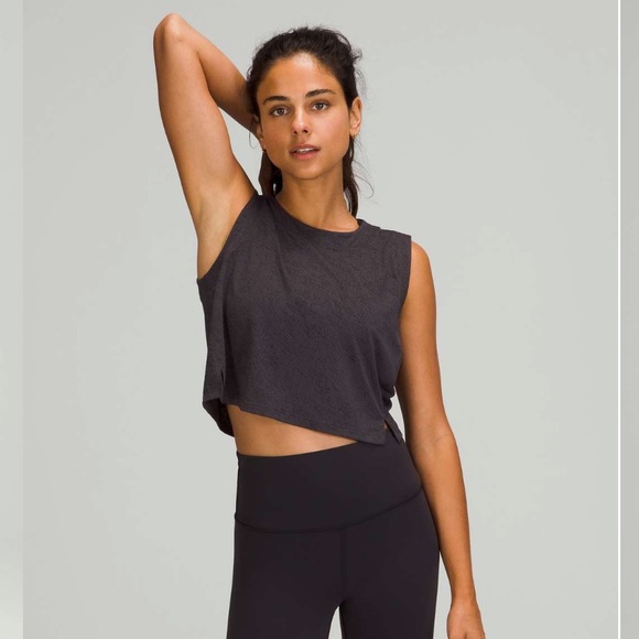 lululemon athletica Tops - Lululemon Cropped Training Tank Top in Black Granite